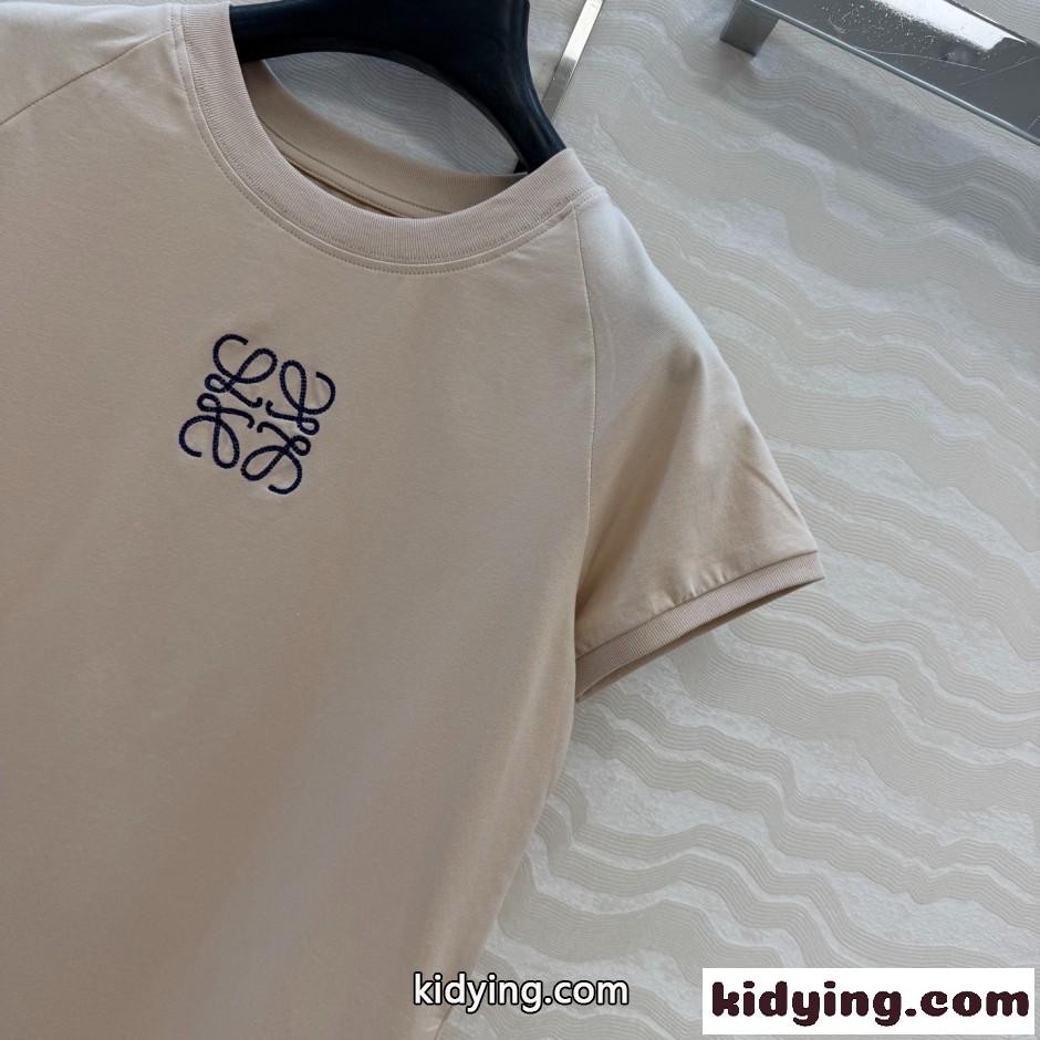 アナグラム クルーネック 半袖Tシャツ ロエベ Tシャツ 偽物 ベージュ-2