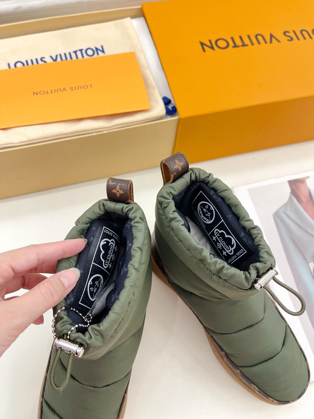 大人気❤LV クラウド・ライン アンクルブーツ ルイヴィトン ブーツ コピー グリーン-2