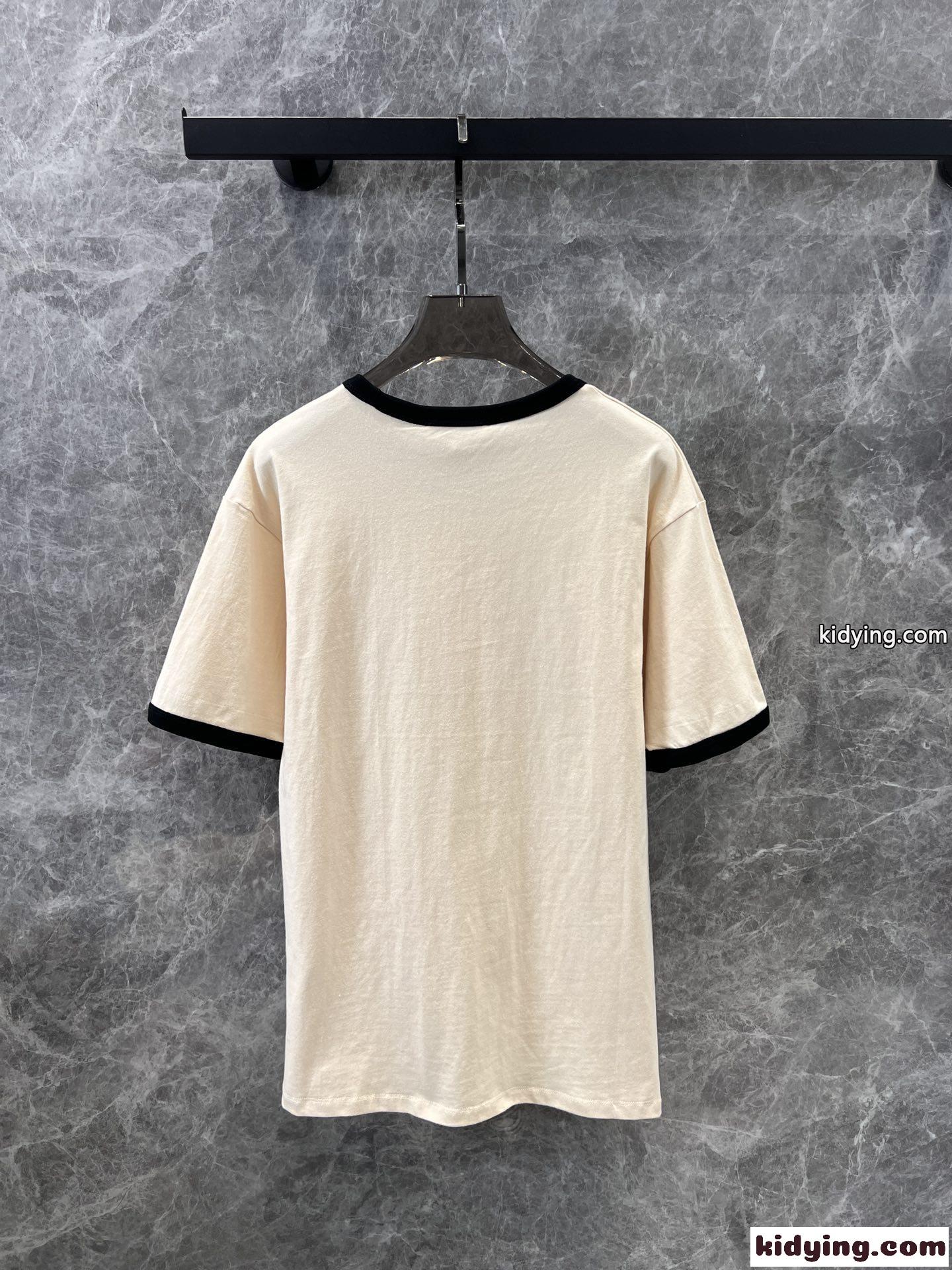 パヴィヨン デ フォリ プリント コットン Tシャツ ヴァレンティノ 半袖Tシャツ スーパーコピー ユニセックス ベージュ-2