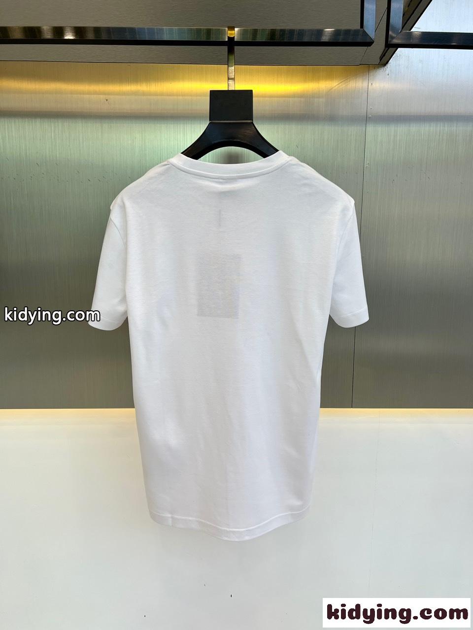 大人気 ロゴ コットン クルーネック 半袖Tシャツ バーバリー Tシャツ コピー ホワイト-3