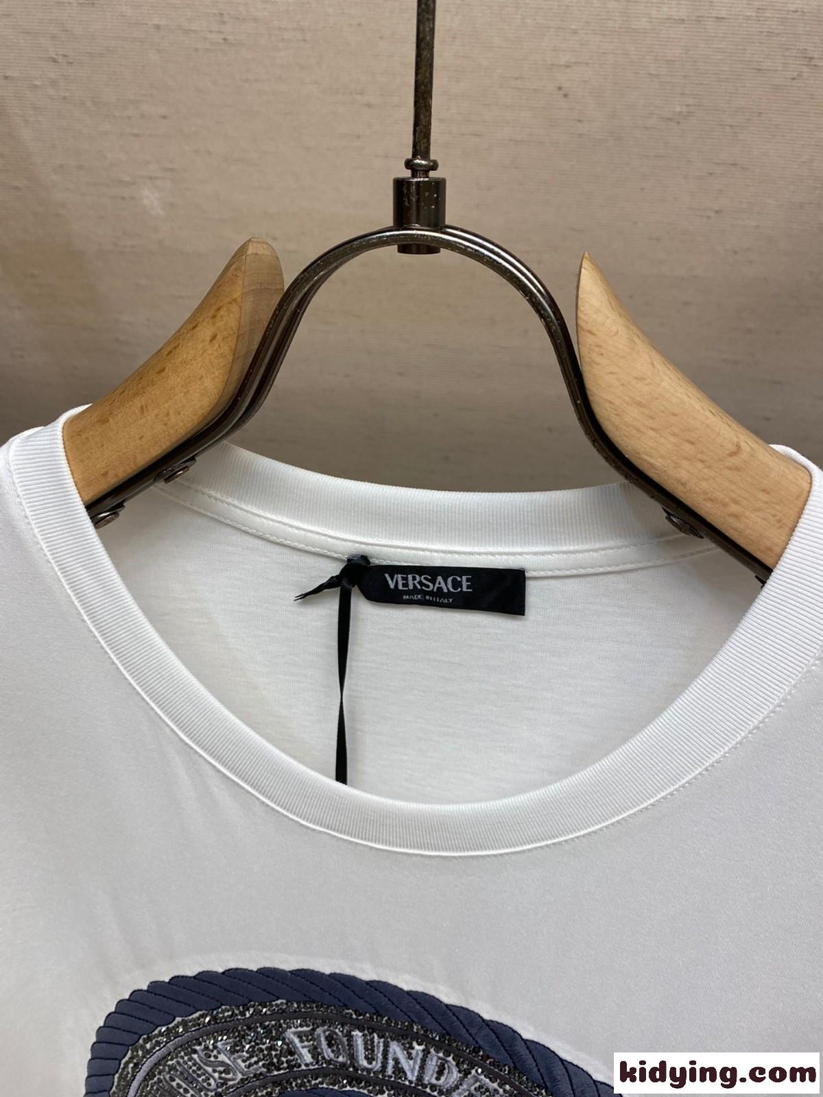 ヴェルサーチェ Tシャツ スーパーコピー シルケットコットン 半袖Tシャツ ホワイト-2
