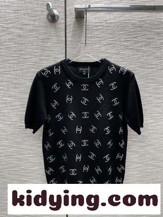 フェミニン 上品 おしゃれ 半袖 カットソー シャネル tシャツ コピー 春夏 人気 ロゴ トップス-0