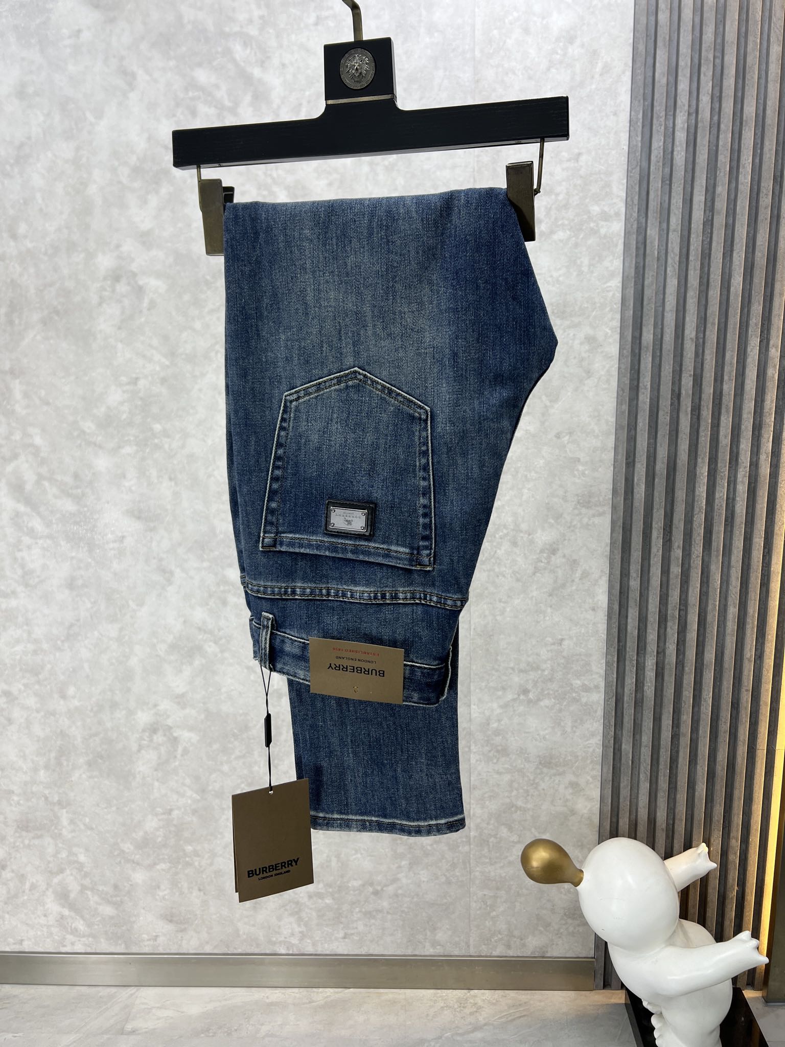 メンズ ストレッチ デニムパンツ バーバリー パンツ コピー ジーンズ-4