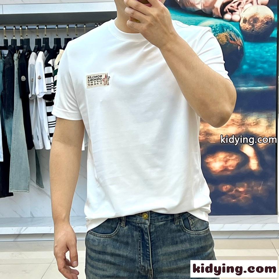 シンプル カジュアル クルーネック 半袖Tシャツ モンクレール Tシャツ コピー ホワイト-1