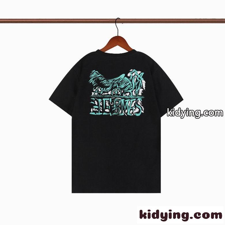 定番 カジュアル おしゃれ エルメス 半袖tシャツ コピー クルーネック 快適 春夏 トップス ホワイト ブラック-2