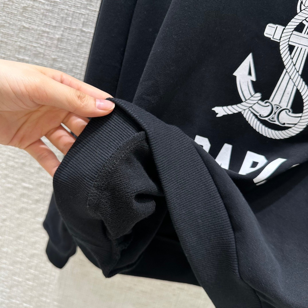 ロゴプリント クルーネック コットント レーナー セリーヌ Tシャツ コピー ブラック-3