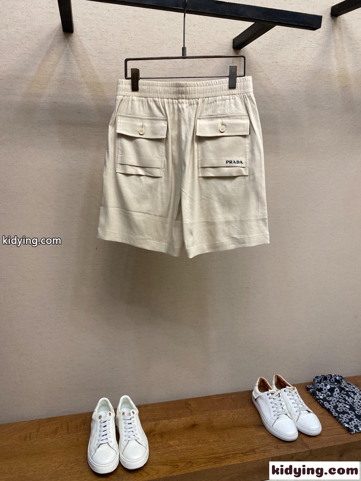 シンプル カジュアル ショートパンツ プラダ パンツ コピー 合わせやすい ベージュ-1