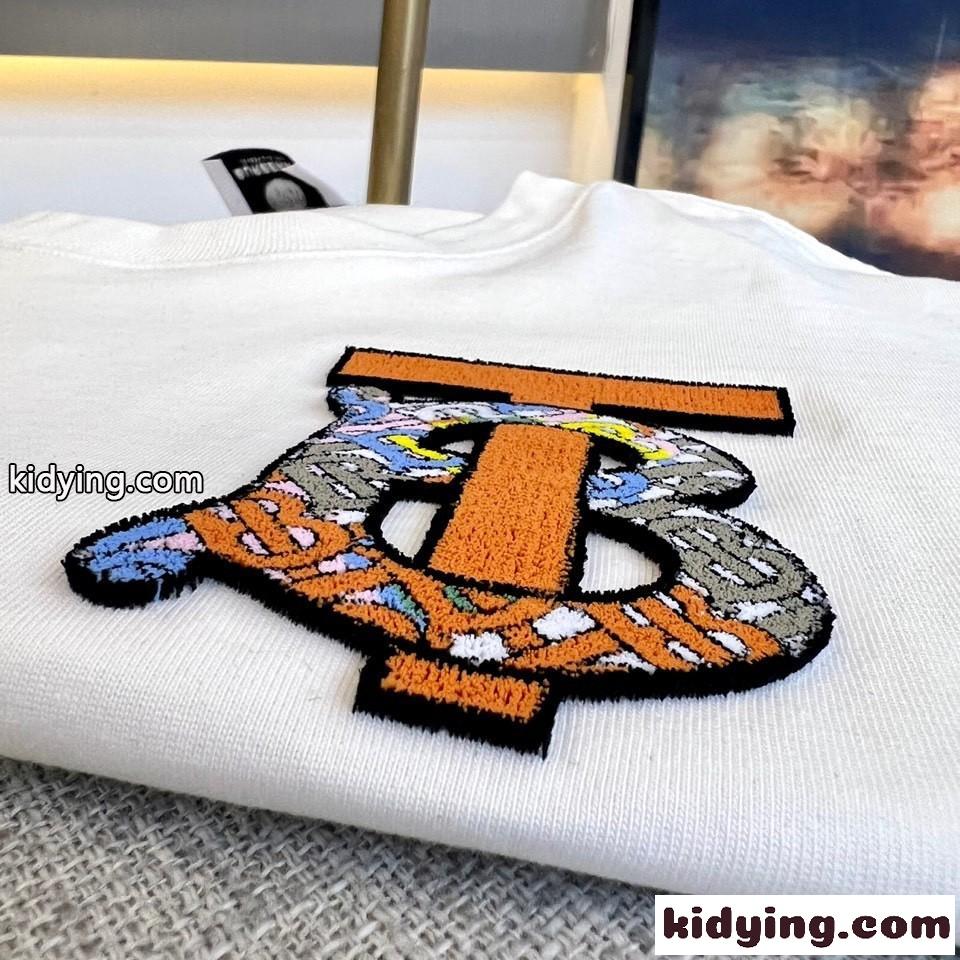 バーバリー Tシャツ コピー 大人気 ロゴ コットン クルーネック 半袖Tシャツ ホワイト-3
