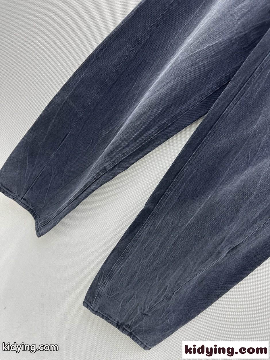 ドローストリング バレルレッグ デニムパンツ アレキサンダーワング ジーンズ 偽物 ブラック-0