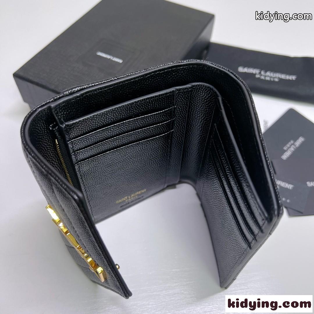 コンパクト モノグラム 三つ折り財布 ゴールド金具 イヴ・サンローラン 財布 コピー ウォレット-3