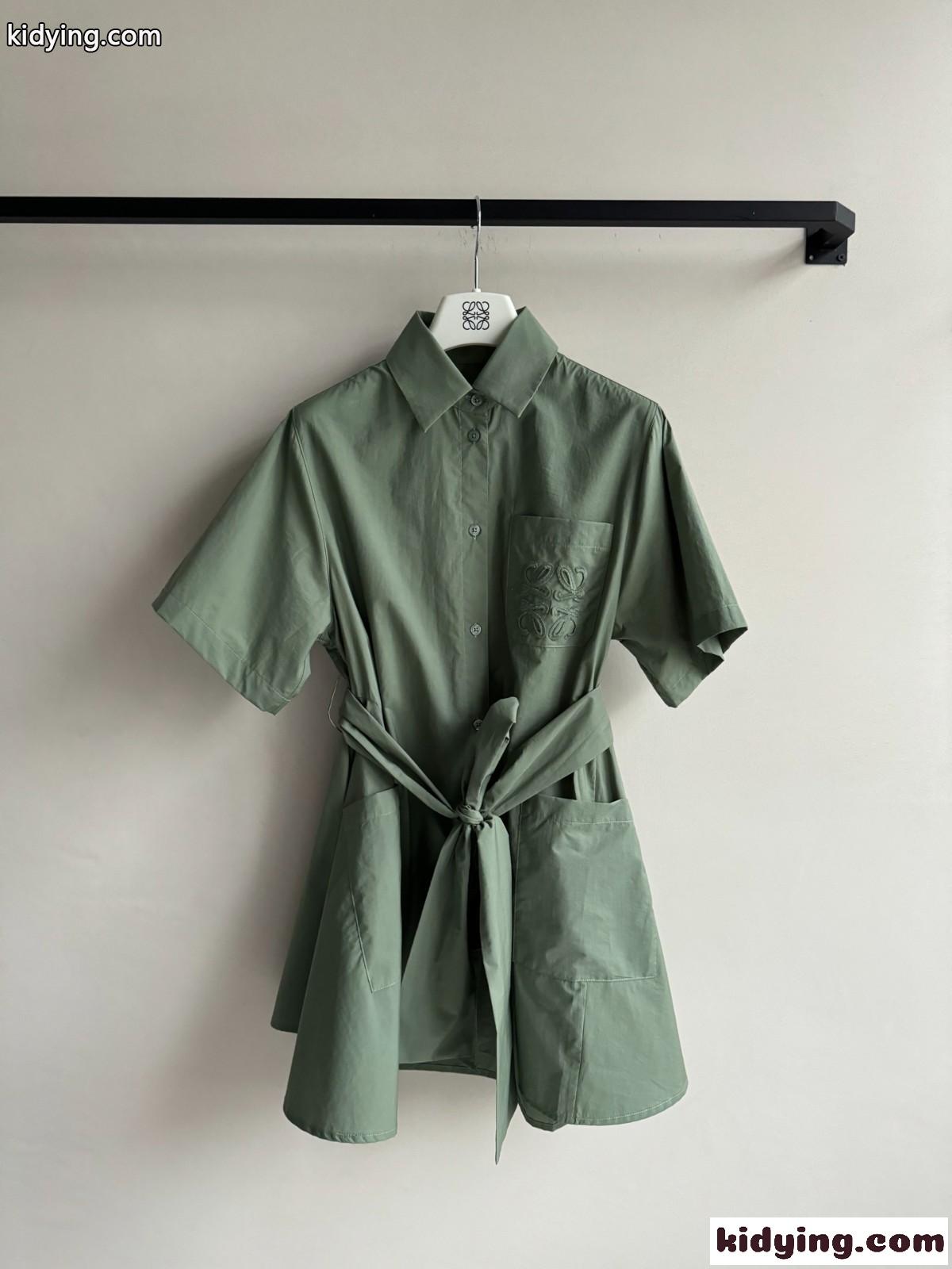 定番 コットン シャツワンピース ロエベ ワンピース コピー グリーン-0