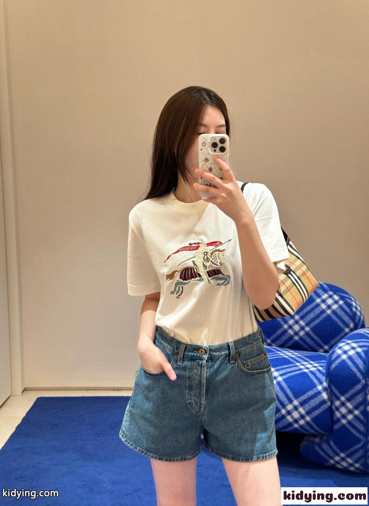 人気 おしゃれ EKD コットンTシャツ バーバリー Tシャツ コピー ホワイト-5