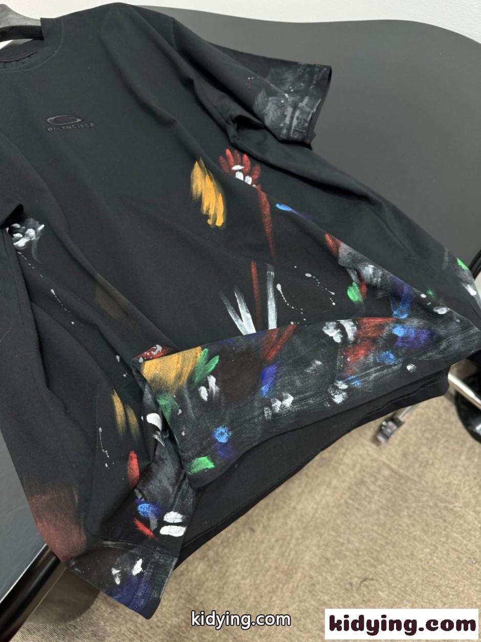 ペイント オーバーサイズ半袖Tシャツ バレンシアガ Tシャツ 偽物 ユニセックス-3