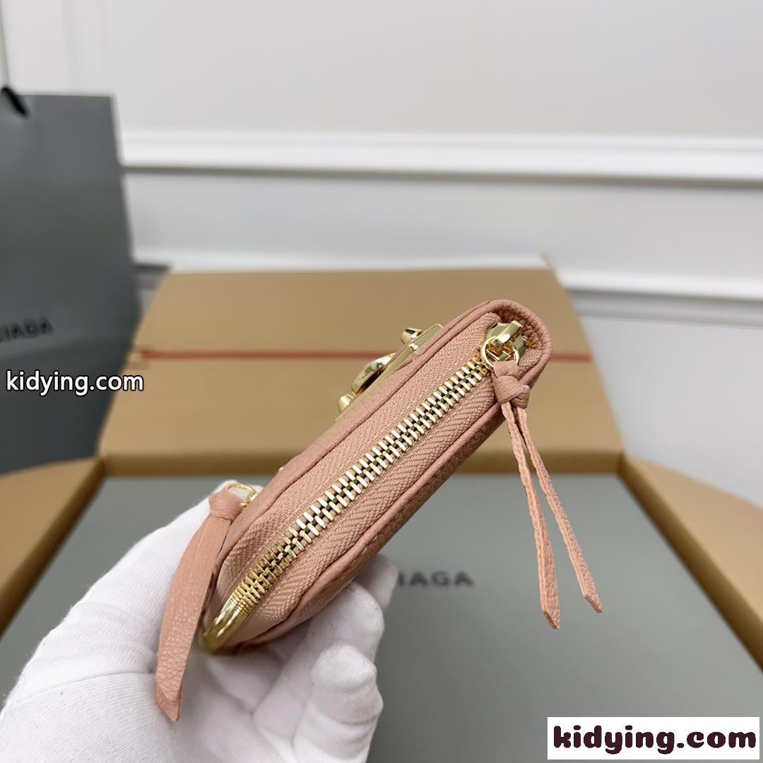 定番 ラウンドファスナー 長財布 バレンシアガ 財布 コピー ローズピンク-2