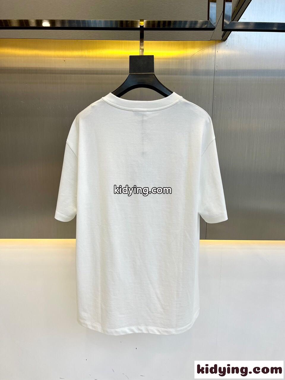 ユニセックス カジュアル ロゴ 刺繍 モンクレール Tシャツ コピー コットン 半袖 ホワイト-4