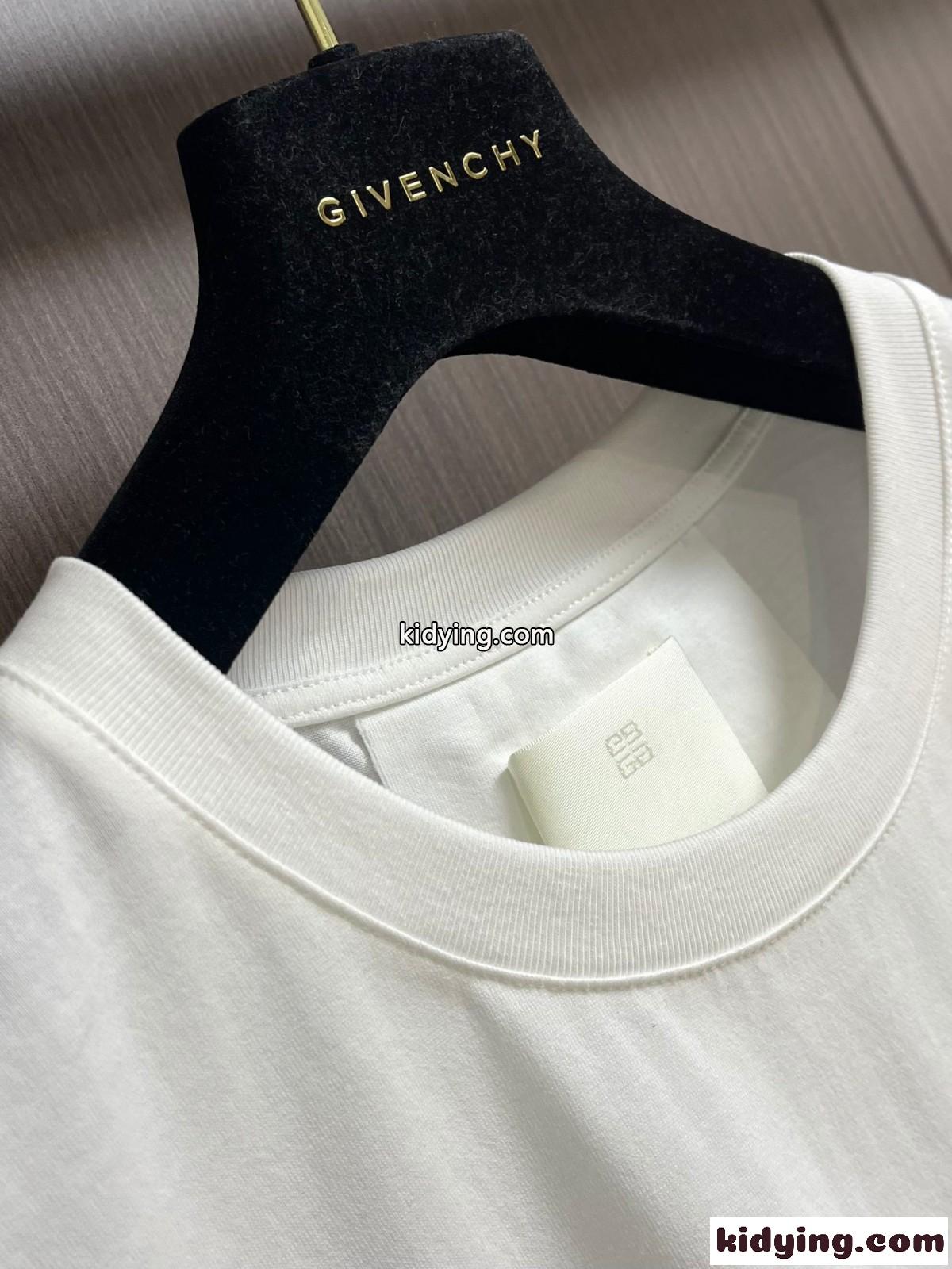 シンプル 人気 ロゴ クルーネック 半袖Tシャツ ジバンシィ Tシャツ 偽物 ホワイト-4