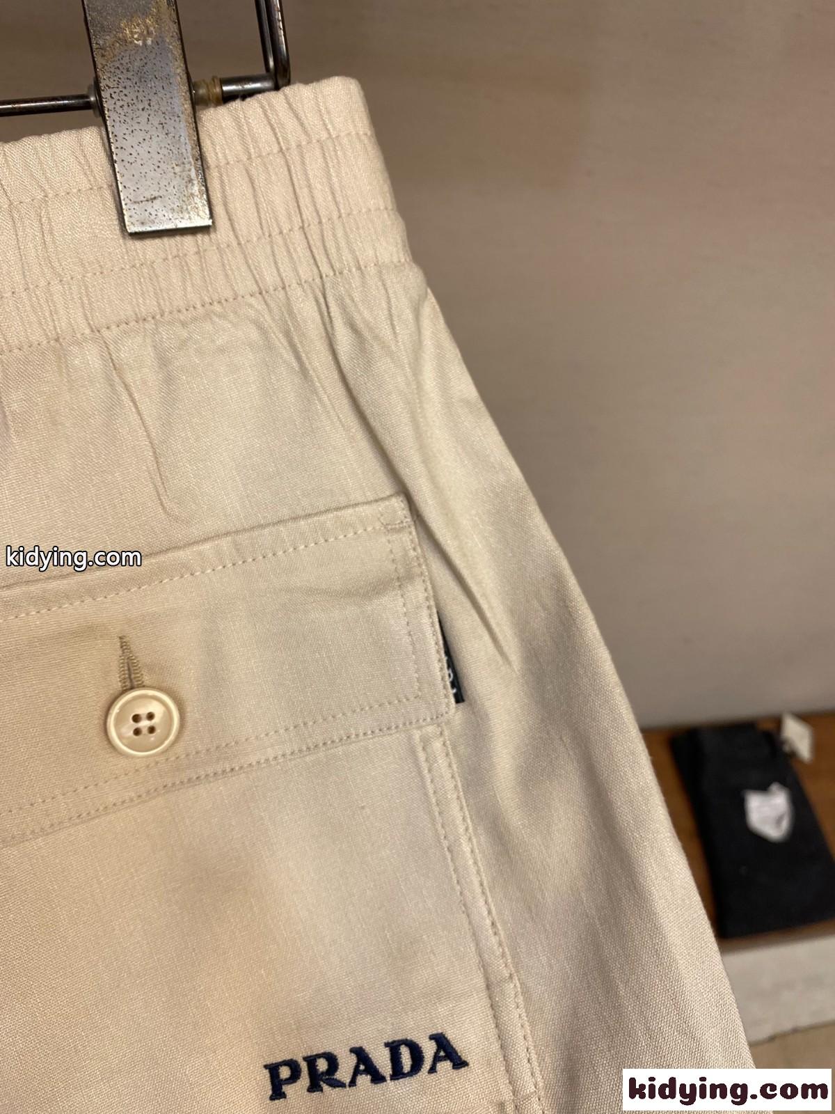 シンプル カジュアル ショートパンツ プラダ パンツ コピー 合わせやすい ベージュ-4