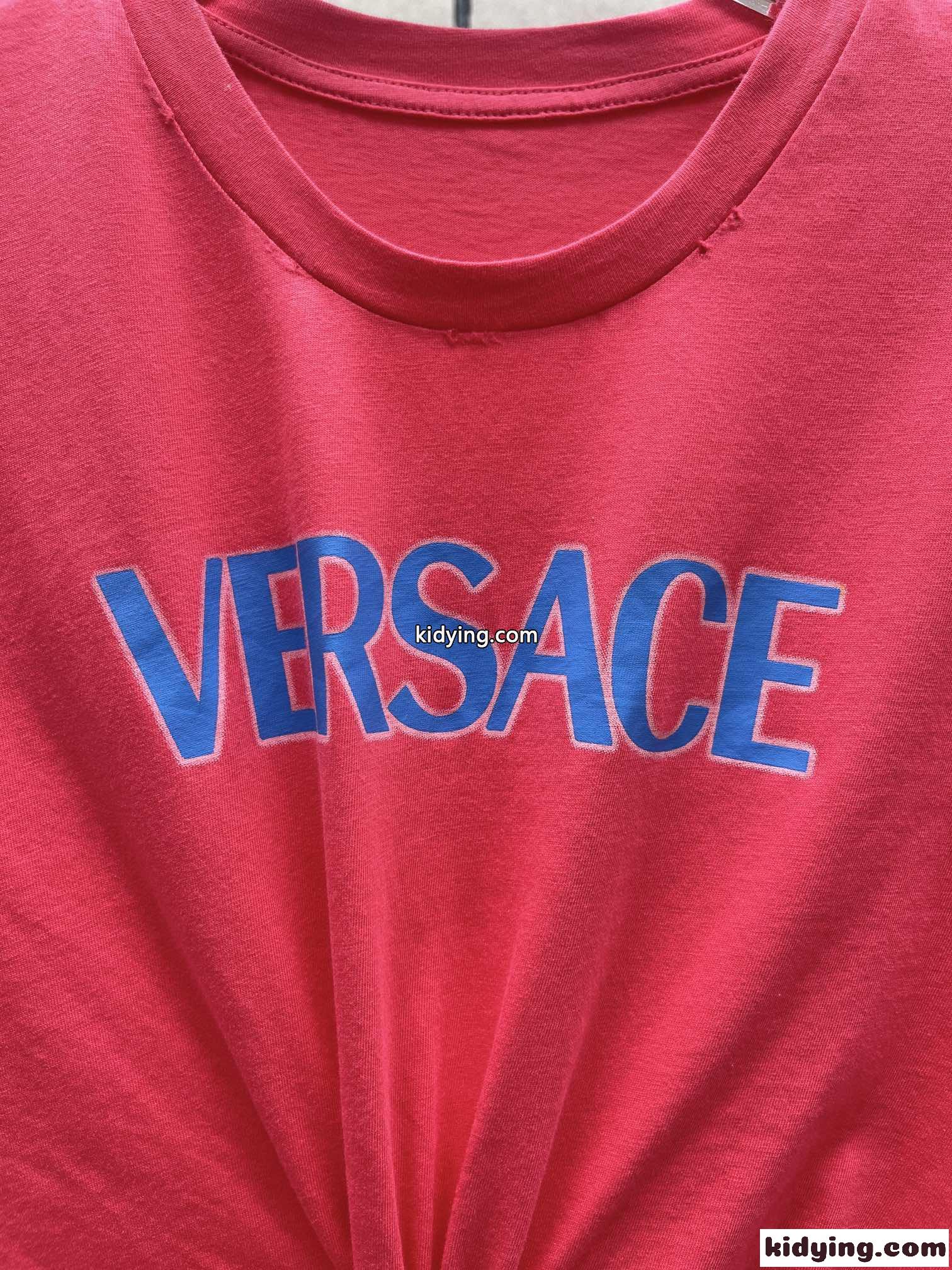 セーフティー ピン ロゴ ヴェルサーチェ Tシャツ コピー レディース 半袖 トップス ピンク-4
