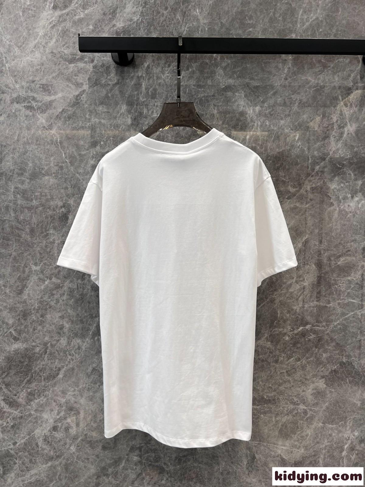 ロゴ刺繍 コットン 半袖Tシャツ グッチ Tシャツ コピー ホワイト-0