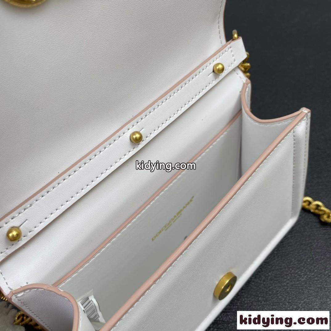 シンプル 上品 斜め掛け ショルダーバッグ レディース レトロ ドルチェ&ガッバーナ バッグ コピー 女性らしい レザー カバン ホワイト-3