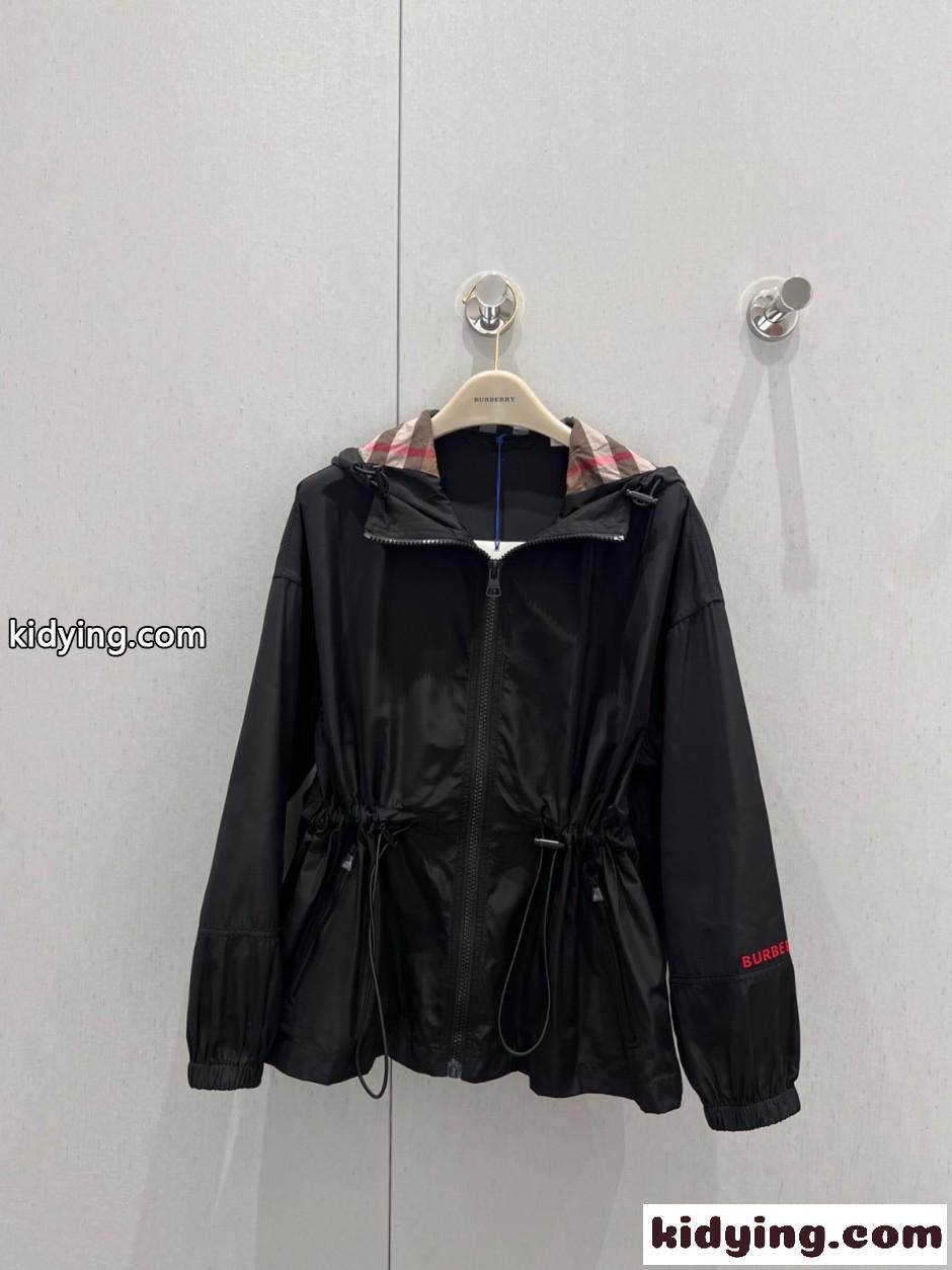 カジュアル フーデッド ライトジャケット バーバリー ジャケット コピー ブラック-0
