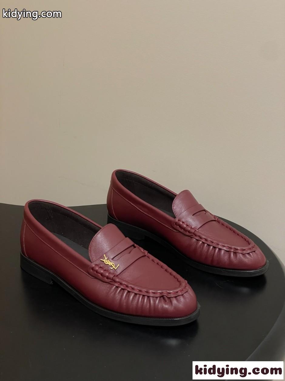 エレガント YSL イヴ・サンローラン モカシン スーパーコピー 人気 ル・ローファー レッド-0