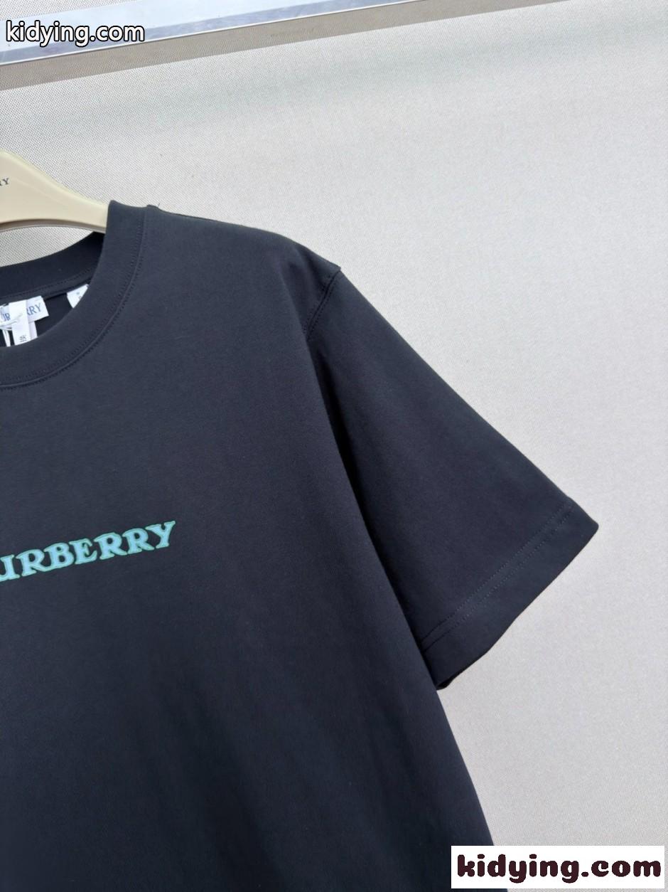 ヘリテージロゴ コットンTシャツ バーバリー Tシャツ 偽物 ブラック-4