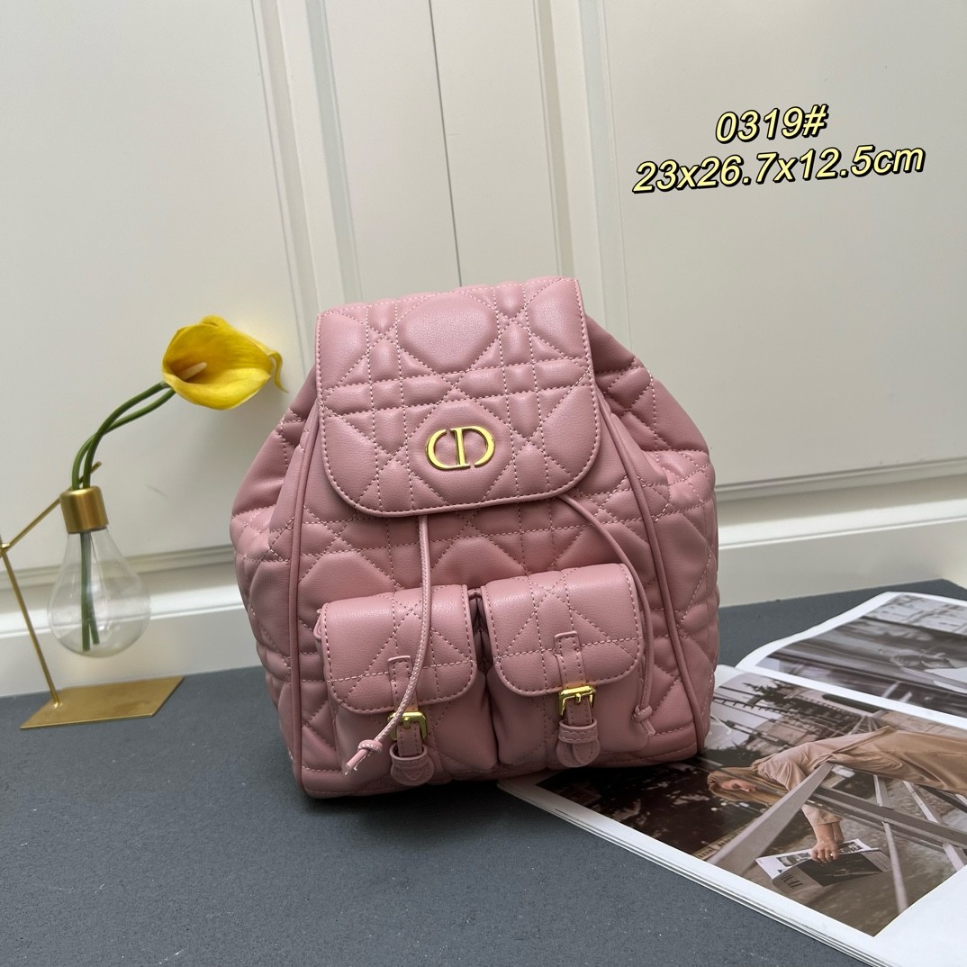 Dior Caro バックパック ミディアム クリスチャン・ディオール バッグ コピー ピンク-0