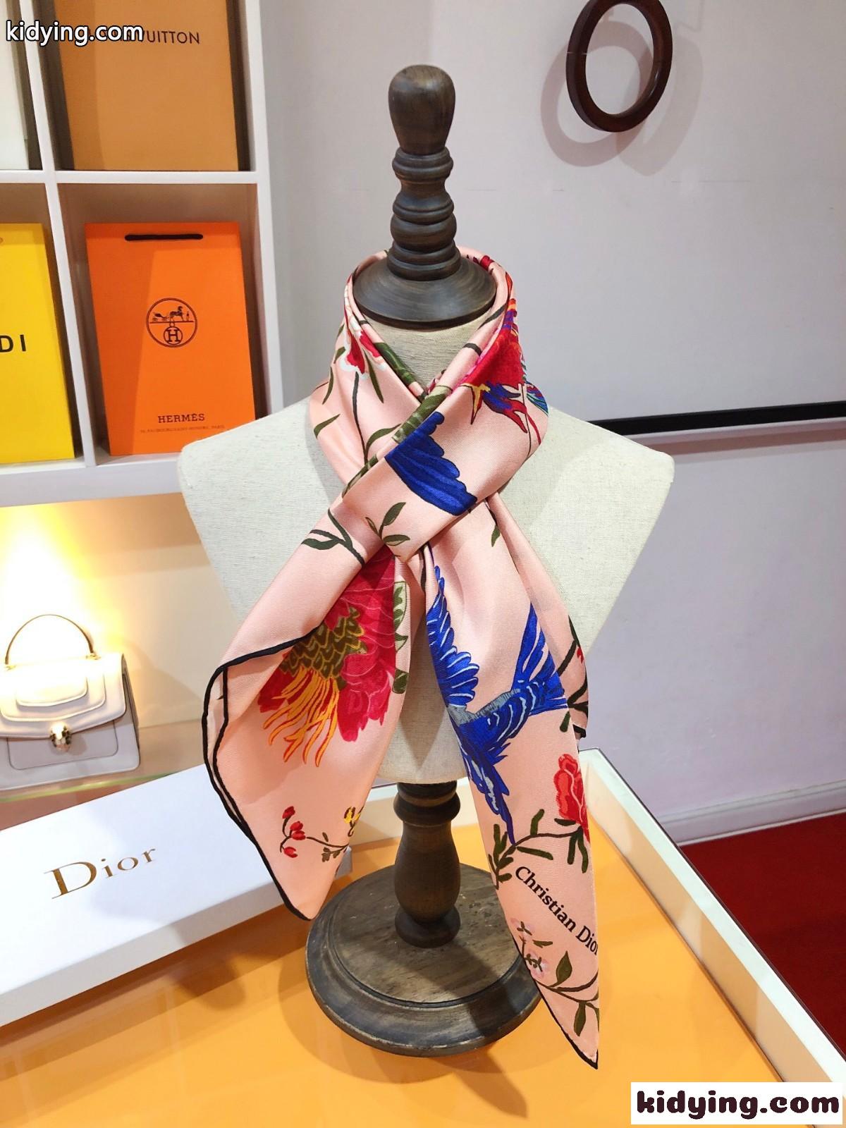 DIOR BIRDS 90 スクエアスカーフ クリスチャン・ディオール スカーフ コピー レディース-5