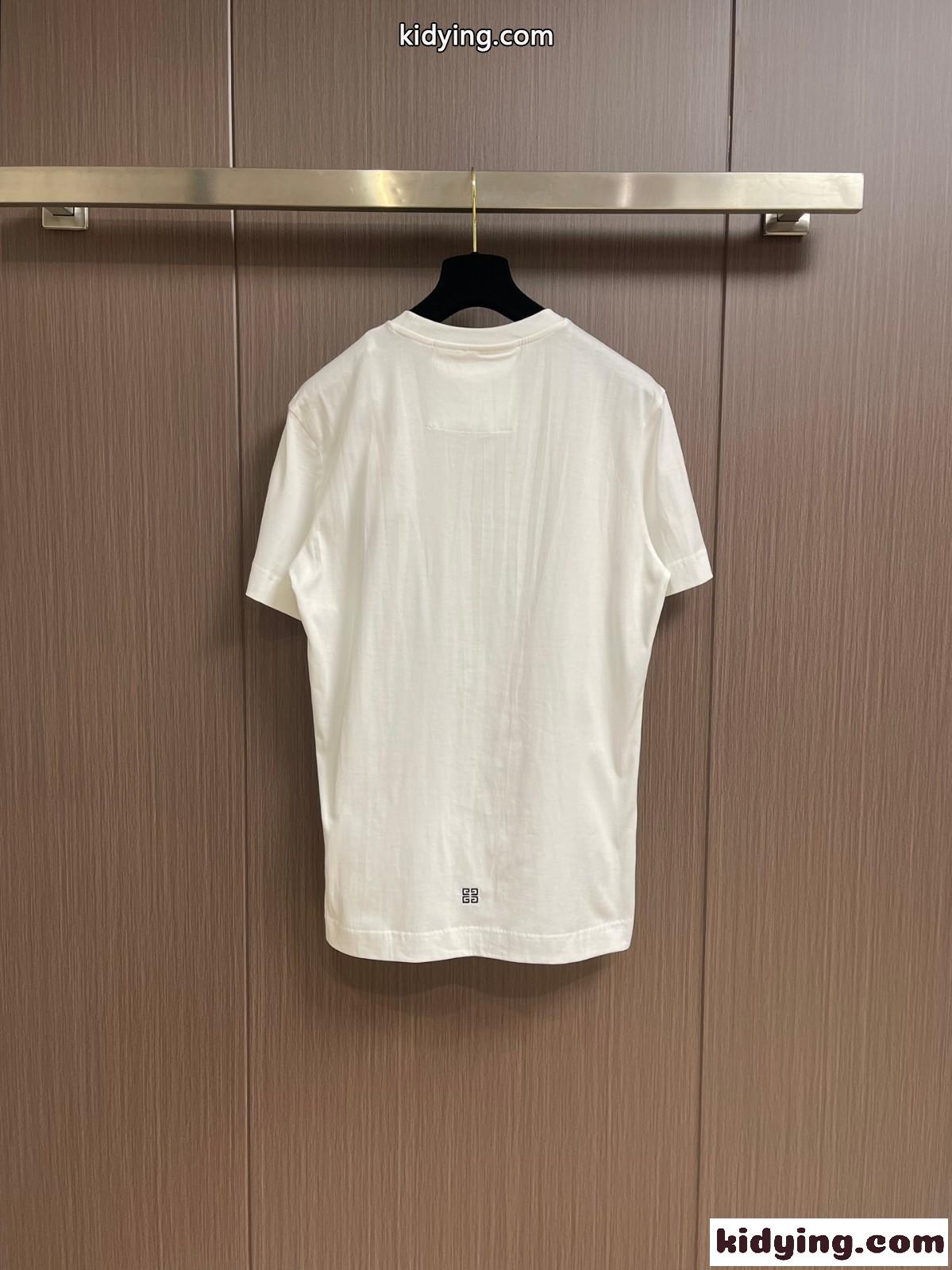シンプル 人気 ロゴ クルーネック 半袖Tシャツ ジバンシィ Tシャツ 偽物 ホワイト-1