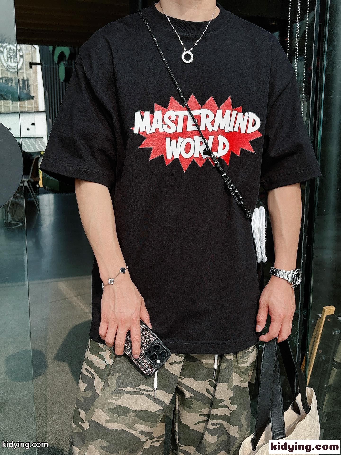 オーバーサイズ マスターマインド・ジャパン Tシャツ コピー コットン 半袖Tシャツ ブラック-0
