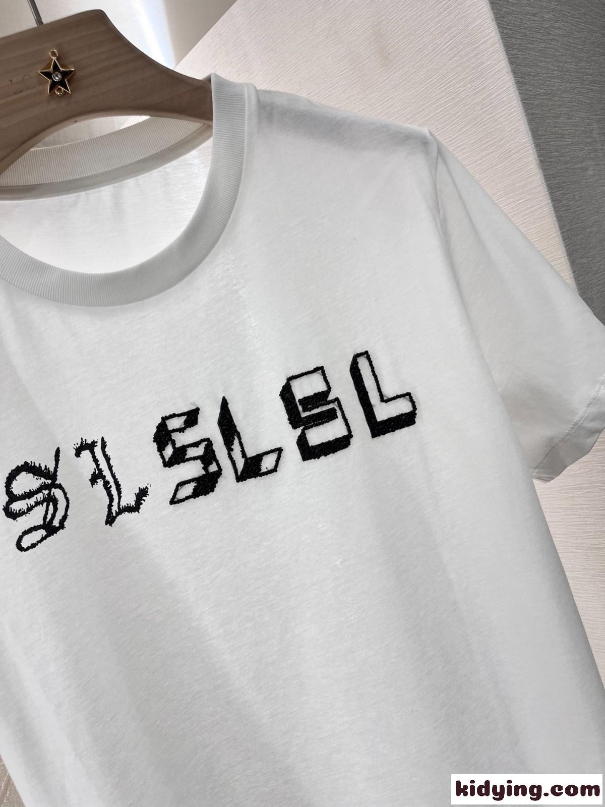 シンプル イヴ・サンローラン Tシャツ コピー ロゴ入り コットン 半袖Tシャツ-3