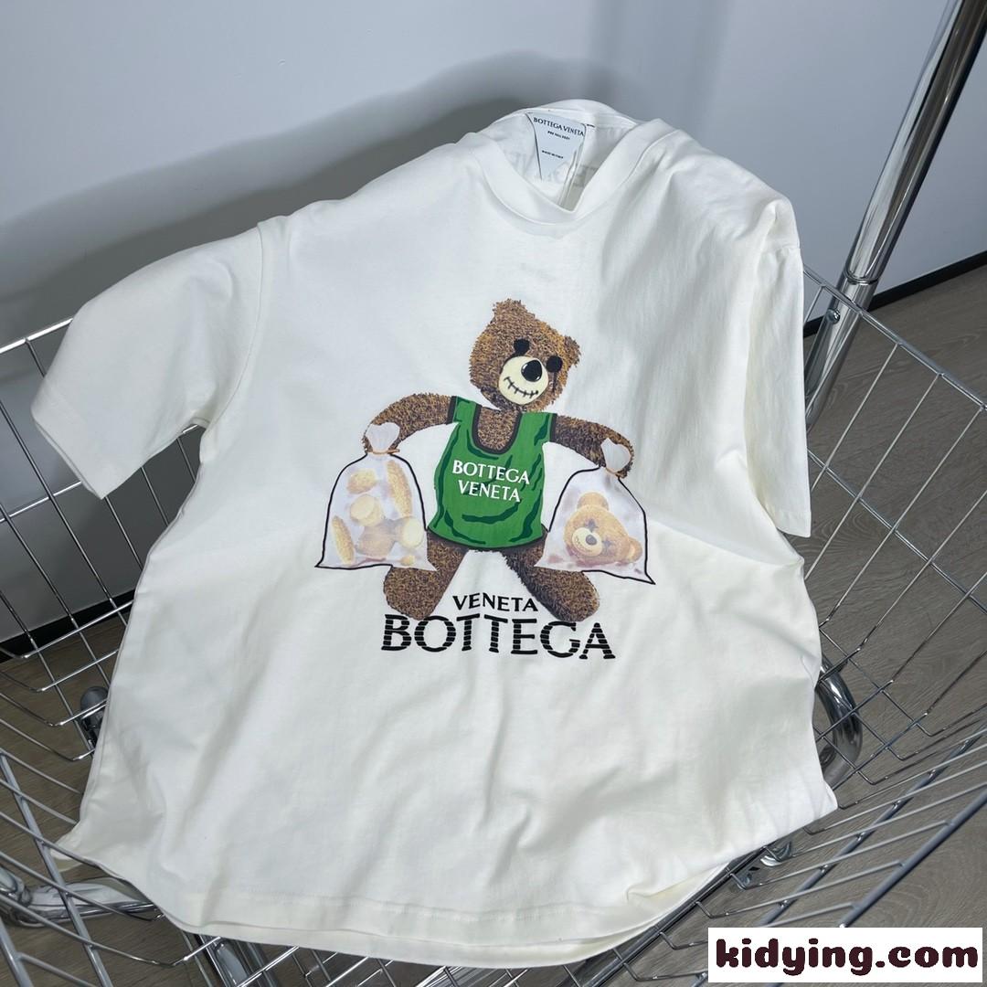 4色あり 可愛い プリント ゆったり 体型カバー ボッテガヴェネタ tシャツ コピー 半袖 レディース カジュアル トップス-3