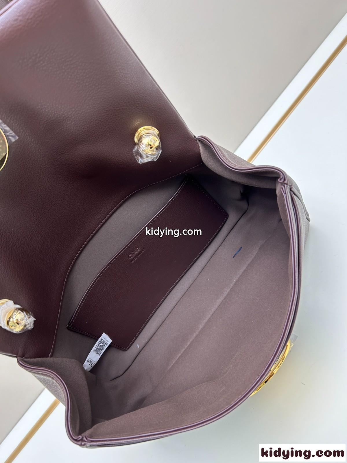 クロエ バッグ スーパーコピー グレインレザー Chloé Heritage ショルダーバッグ コーヒー-4