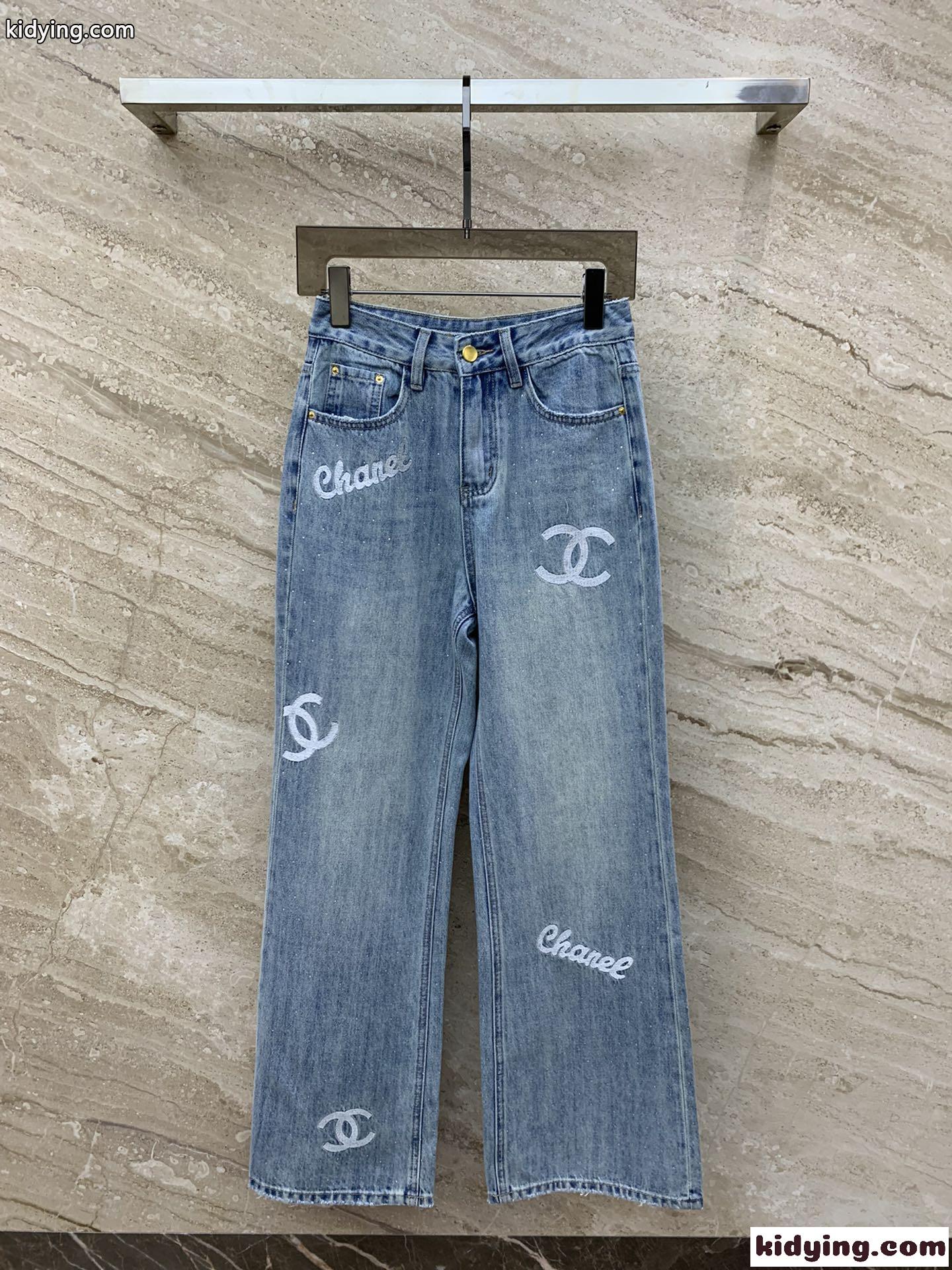 カジュアル ゆったり ストレート デニムパンツ シャネル ジーンズ 偽物-2