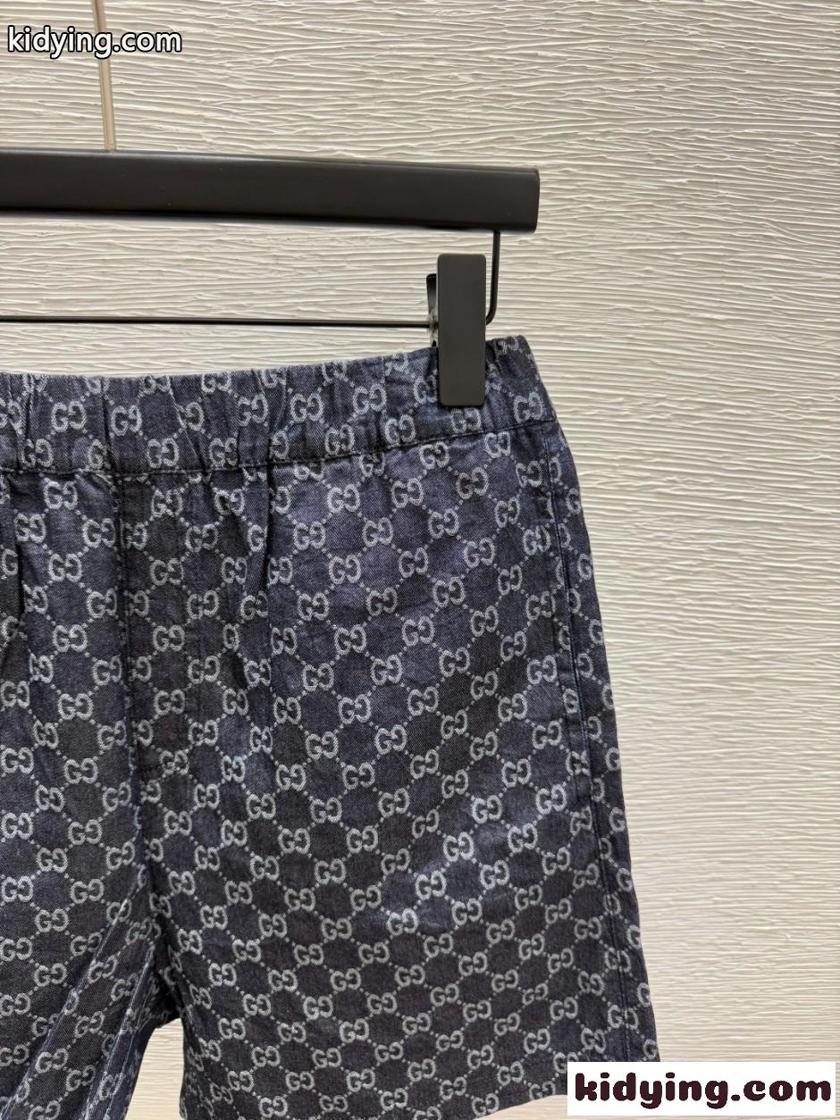 グッチ ジーンズ コピー スタイリッシュ GGパターン デニム ショートパンツ-2