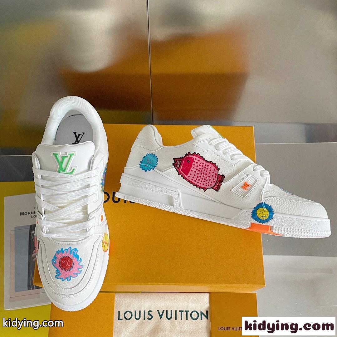 LV × YK LV トレイナー･ライン スニーカー ルイヴィトン スニーカー コピー 人気 ホワイト-1