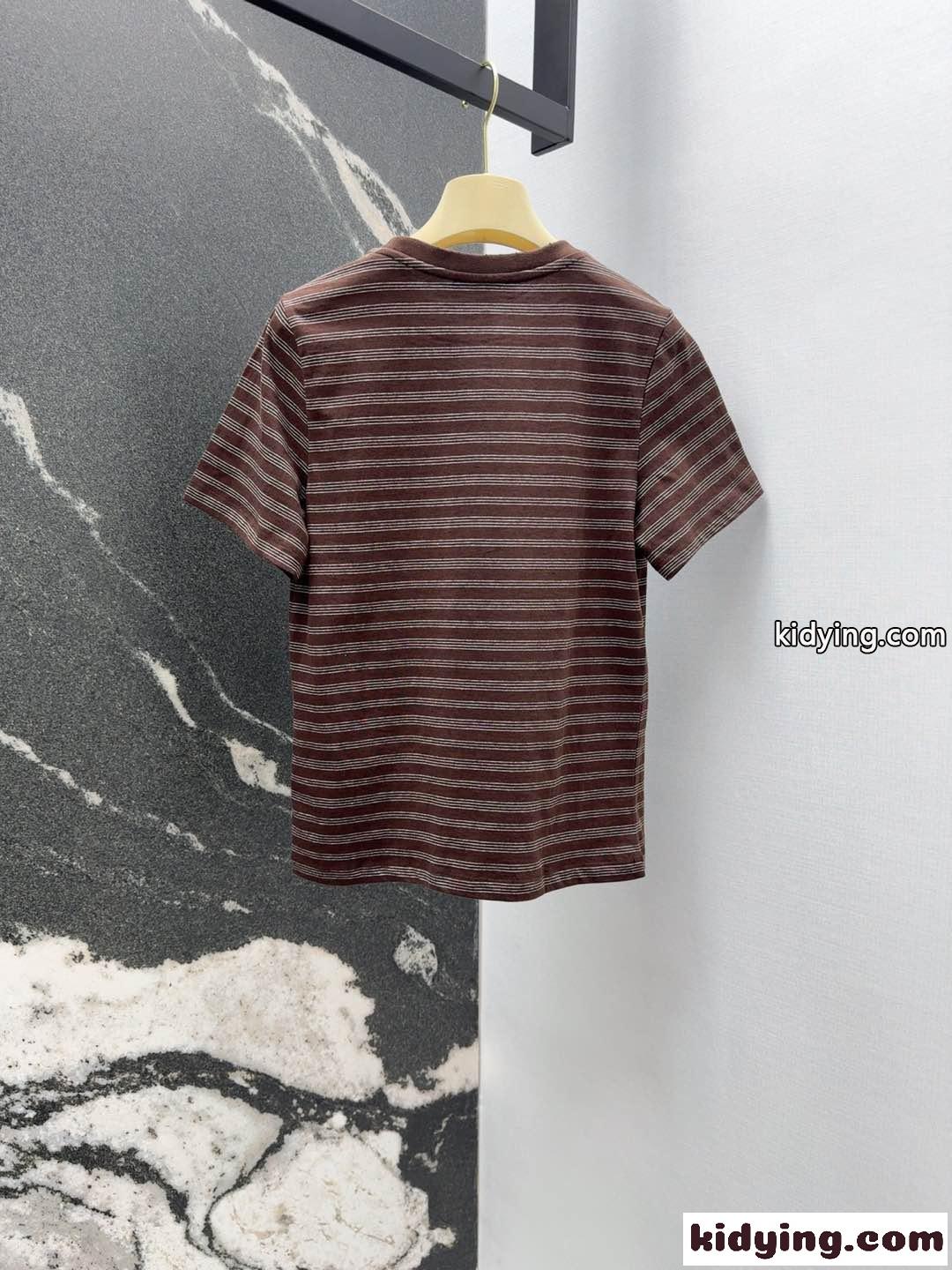 人気 カジュアル ボーダー柄 半袖Tシャツ ミュウミュウ Tシャツ コピー 合わせやすい-3