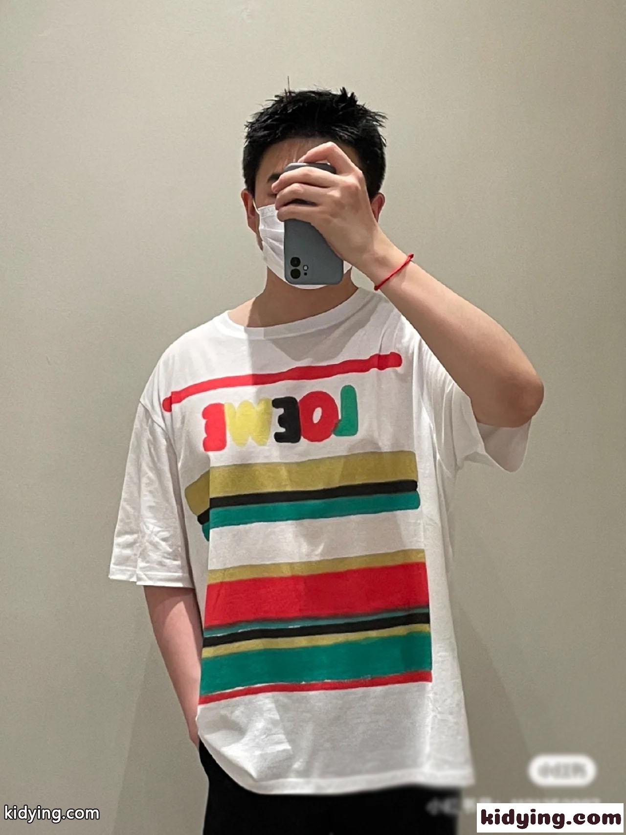 人気 ユニセックス ロゴ ストライプ プリント ロエベ Tシャツ コピー コットン-3