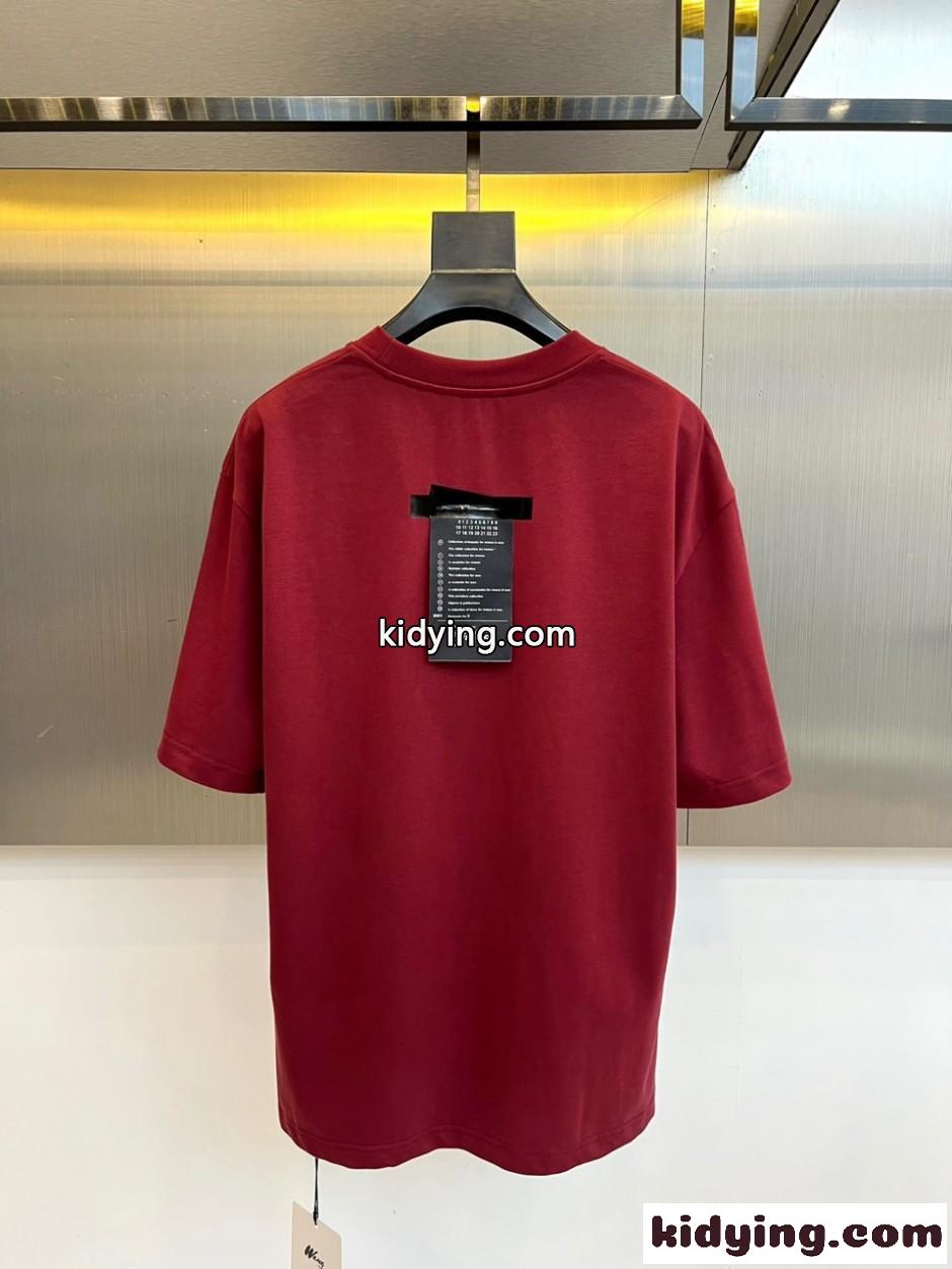 ミニロゴ オーバーサイズ 半袖Tシャツ バレンシアガ Tシャツ 偽物 レッド-4