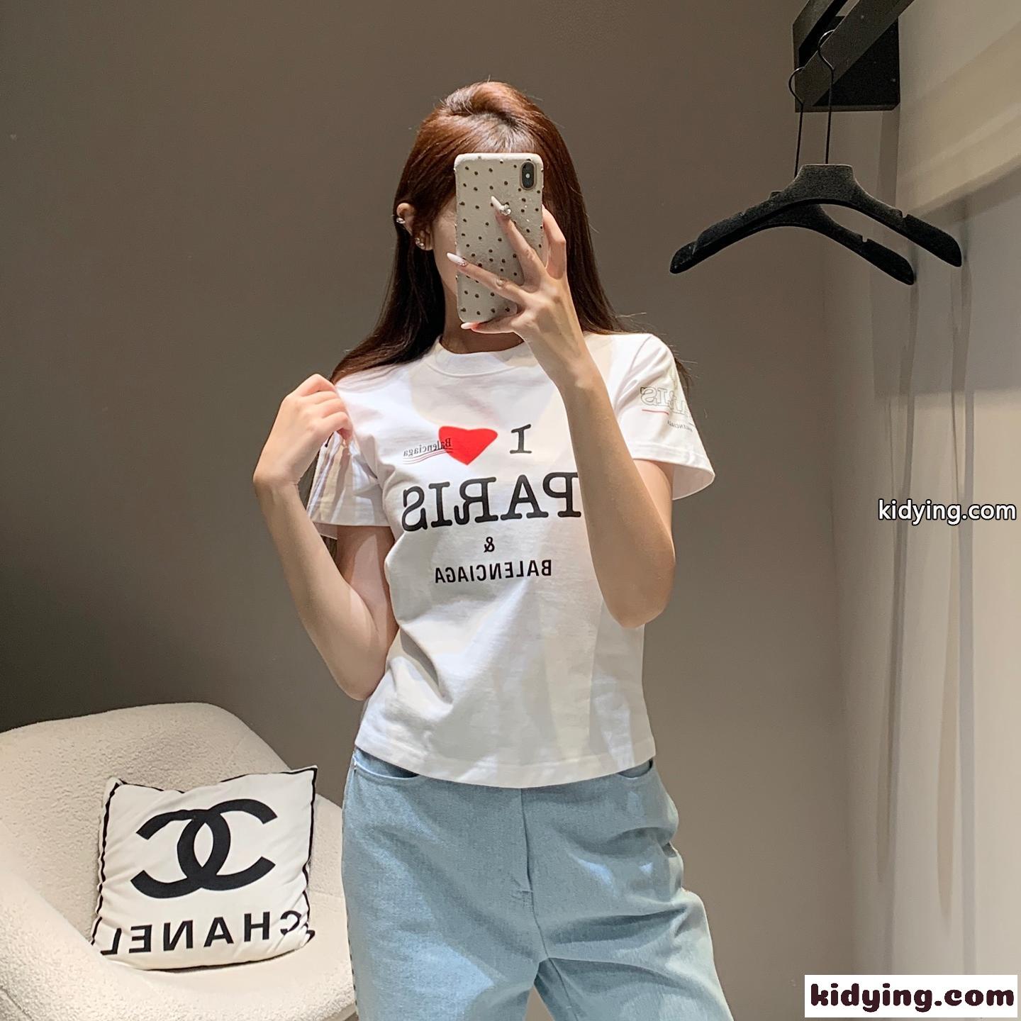 バレンシアガ Tシャツ コピー 人気 カジュアル コンパクト 半袖Tシャツ ホワイト-0