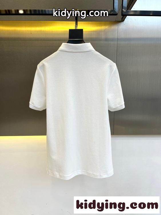 上品 カジュアル バーバリー 半袖Tシャツ コピー コットンピケ ポロシャツ ホワイト-3