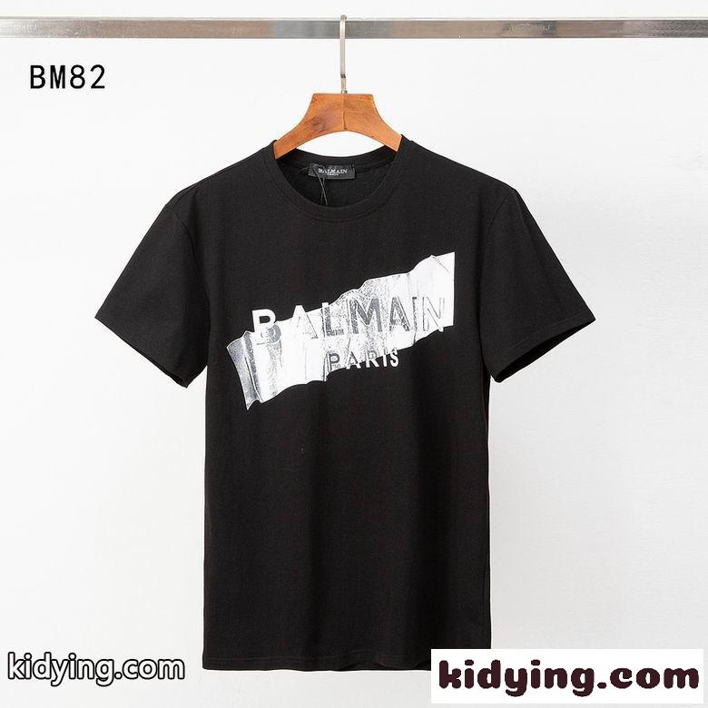 人気 ベーシック バルマン Tシャツ コピー 半袖 ロゴプリント クルーネック 定番-2
