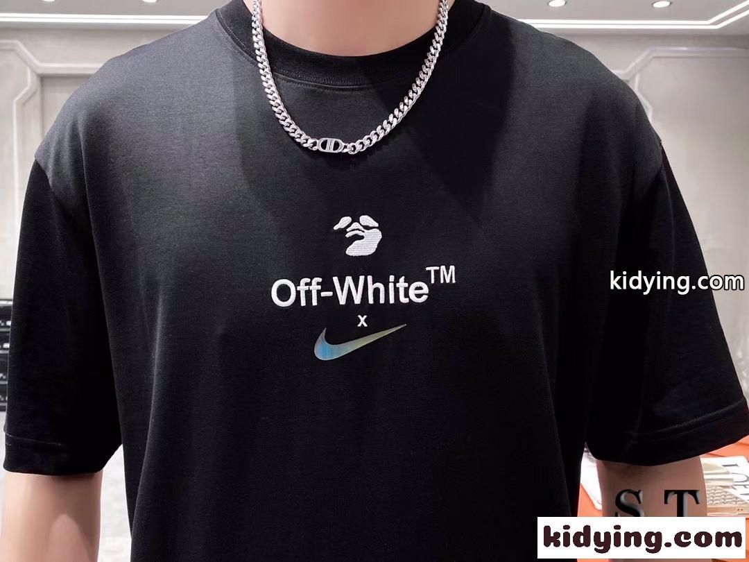 Off-White X Nike コットン 快適 カジュアル ストリート系 オフホワイト tシャツ コピー 春夏 半袖 トップス-3