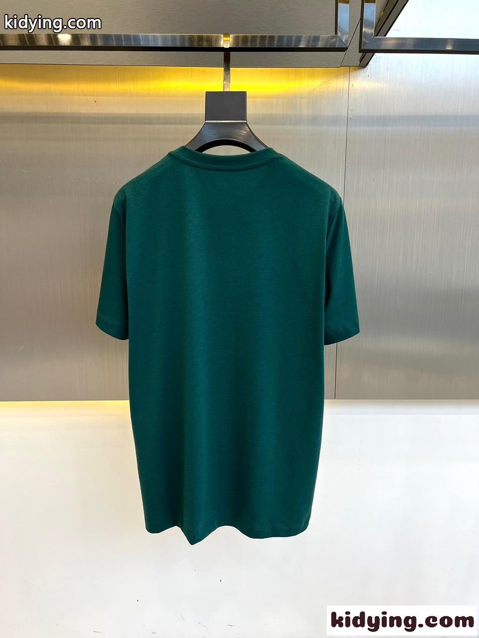 シンプル ロゴ入り コットンジャージー 半袖Tシャツ プラダ Tシャツ コピー グリーン-4