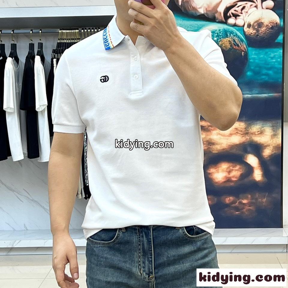 グッチ 半袖Tシャツ コピー コットン 半袖 ポロシャツ ホワイト-2