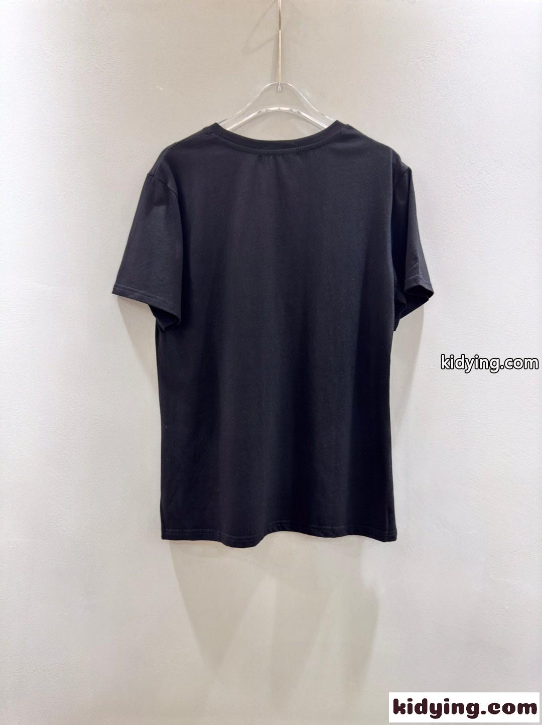カジュアル おしゃれ プリント 半袖Tシャツ ドルチェ&ガッバーナ Tシャツ コピー ブラック-0