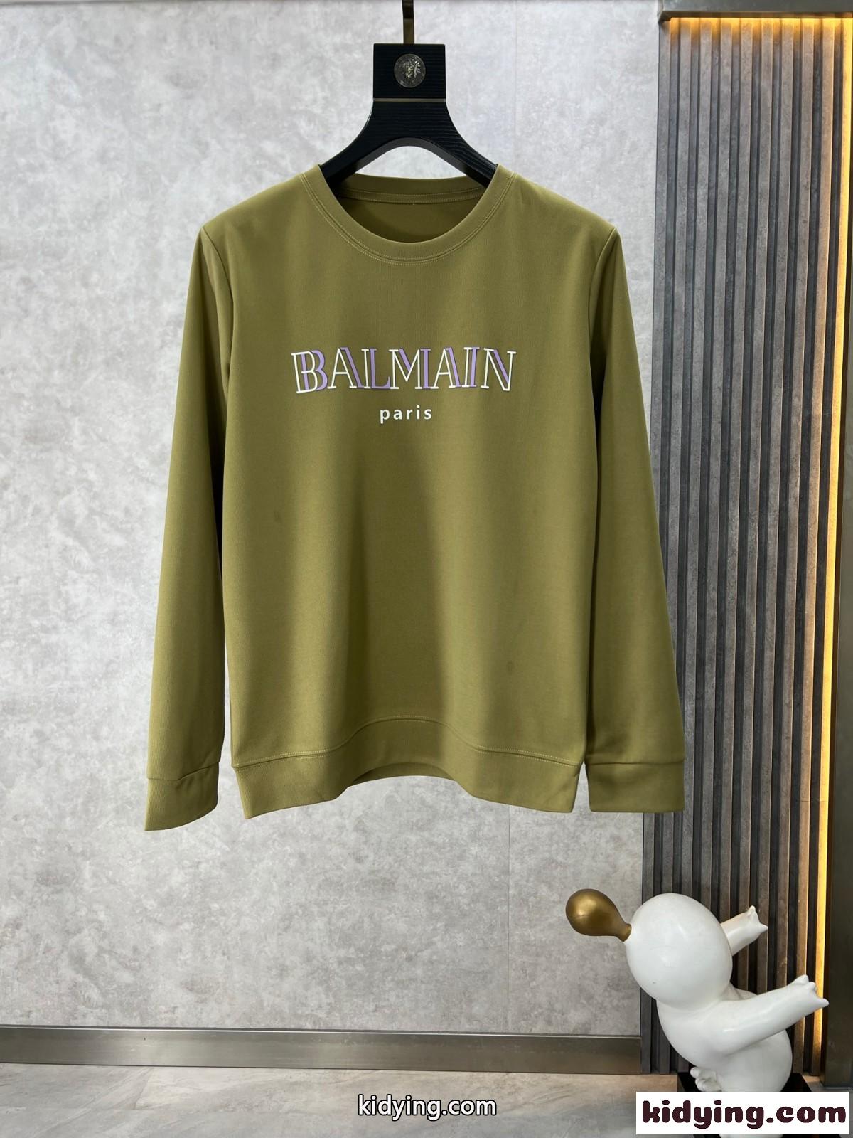 定番 バルマン パーカー コピー ロゴ コットン スウェットシャツ-0