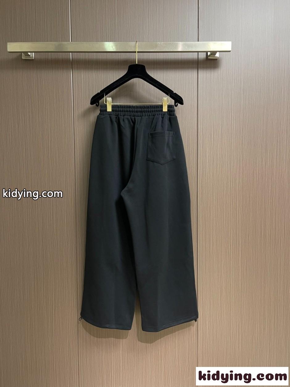 シンプル ロゴ カジュアル スウェットパンツ バレンシアガ パンツ 偽物 ブラック-1