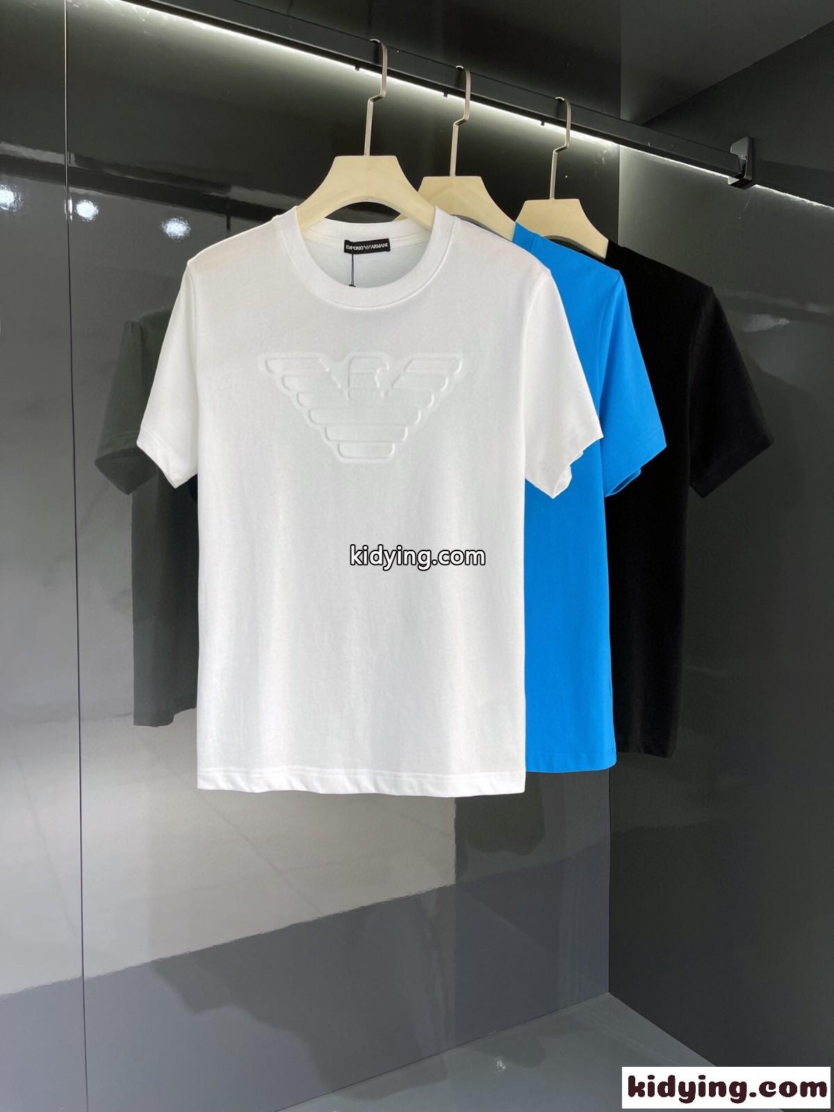 アルマーニ tシャツ コピー 半袖 着心地いい ベーシック 上品 3色あり クルーネック トップス-0
